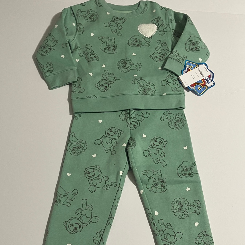 NWT Paw Patrol Girls Outfit Set 18 Months Green New with Tags